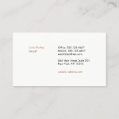 Gold Justice Scale Attorney Black Visitenkarte (Rückseite)