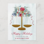 Gold Justice Scale Holly Wreath Anwalt Weihnachten (Vorderseite)