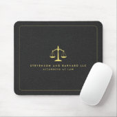Gold Justice Scale Logo Black Leather Mousepad (Mit Mouse)