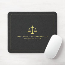Gold Justice Scale Logo Black Leather