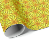 Gold Kaleidoscope Fractal Pattern Geschenkpapier (Rolleneckpunkt)