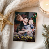 Gold Kalligrafie Foto Glücklichste Weihnachten Postkarte