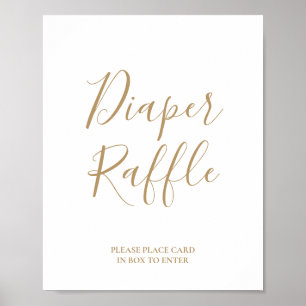 Gold-Kalligrafie-Windel-Raffle-Poster Poster