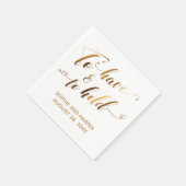 Gold-Kalligraphie mit Herz zu haben und zu halten Serviette (Ecke)