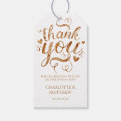 Gold Kalligraphie Vielen Dank für Ihre Unterstützu Geschenkanhänger (Vorderseite)