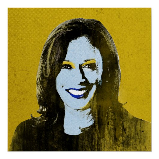 Gold Kamala Harris Pop Art Poster (Vorderseite)