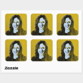 Gold Kamala Harris Pop Art Quadratischer Aufkleber (Blatt)
