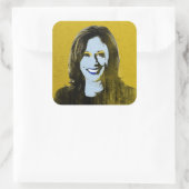 Gold Kamala Harris Pop Art Quadratischer Aufkleber (Tasche)
