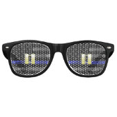 (Gold) Kapitän Thin Blue Line Distressed Flag Partybrille (Vorderseite)