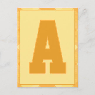 Gold Kariert Letter "A" Typografy Banner Card Postkarte