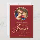Gold Katholische Madonna & Kind Foto Weihnachten (Vorderseite)