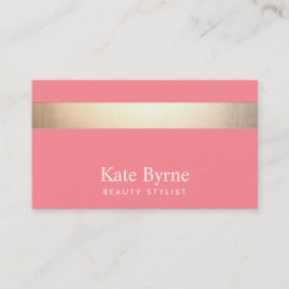 Gold (kein Glanz) Streifen Modernes, stilvolles Ro Visitenkarte