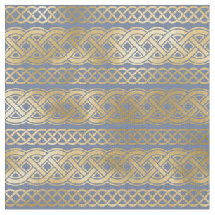 Gold keltische Knospen auf blau Stoff