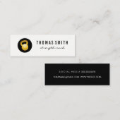 (Gold) Kettle Bell Fitness Trainer Mini Visitenkarte (Vorne/Hinten)