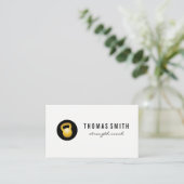 (Gold) Kettle Bell Fitness Trainer Visitenkarte (Stehend Vorderseite)