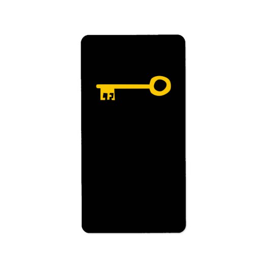 Gold Key auf schwarz. Custom Adressaufkleber (Vorne)