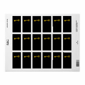 Gold Key auf schwarz. Custom Adressaufkleber (Vorne)