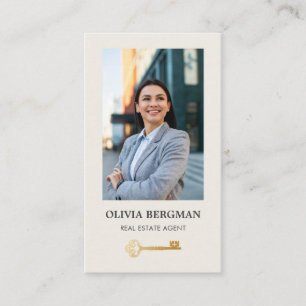 Gold Key Beruflich Real Anwesen Foto QR CODE Visitenkarte