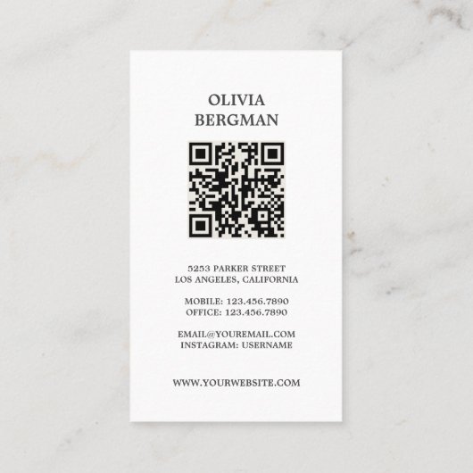 Gold Key Beruflich Real Anwesen Foto QR CODE Visitenkarte (Rückseite)