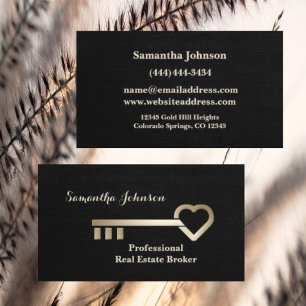 Gold Key Black Liner Real Anwesen Business Card Visitenkarte