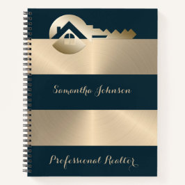 Gold Key Blue Spruce Realtor Business Notebook Notizblock
