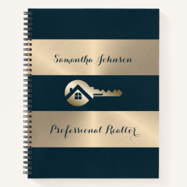 Gold Key Blue Spruce Realtor Business Notebook Notizblock