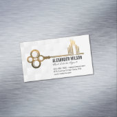 Gold-Key-City-Logo | Immobilien in Anwesen Magnetische Visitenkarte (Beispiel)
