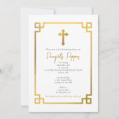 Gold Key Griechisch-Orthodoxe Weihnachtsfeier Tauf Einladung (Vorderseite)