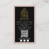 Gold Key Photo Real Estate Agent QR Code Pink Visitenkarte (Rückseite)