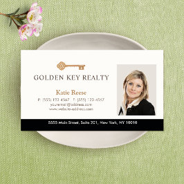 Gold Key Real Anwesen Agent Foto Visitenkarte