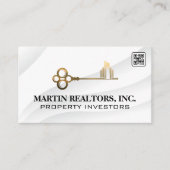 Gold-Key und City-Logo | QR-Code Visitenkarte (Vorderseite)