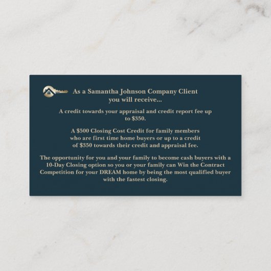 Gold Key VIP Real Anwesen Client Wertungskarte Treuekarte (Rückseite)