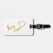 GOLD KIA ORA AOTEAROA NZ HERZEN LIEBE NEUSEELAND GEPÄCKANHÄNGER (Vorderseite horizontal)