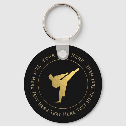 Gold Kickboxing - Karate Keychain Schlüsselanhänger (Vorderseite)