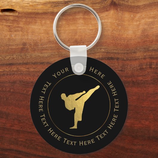 Gold Kickboxing - Karate Keychain Schlüsselanhänger (Vorderseite)