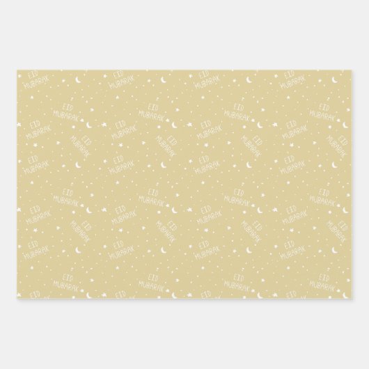 Gold Kids Eid Mubarak Geschenkpapier Set (Vorderseite 2)