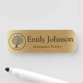 Gold Kindergarten Teacher Name | Custom Teacher Namensschild (Beispiel)