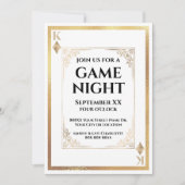 Gold King of Diamonds Game Night Play Card Einladung (Vorderseite)