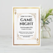 Gold King of Diamonds Game Night Play Card Einladung (Stehend Vorderseite)