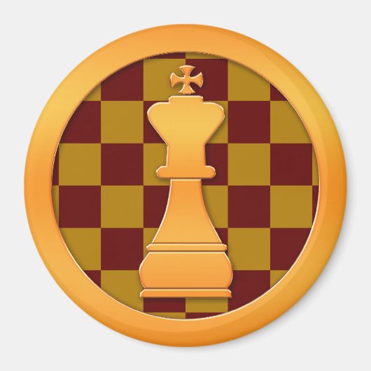Gold King Schach Piece Magnet (Vorne)