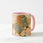 Gold Kintsugi Terrazzo Morgenkaffeetasse Geschenk Tasse (VorderseiteRechts)
