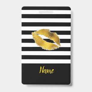 Gold Kiss Gepäckanhänger / Badge Ausweis