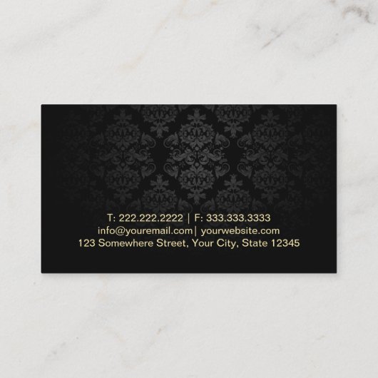 Gold Kiss Leopard Print Damask Makeup Artist Visitenkarte (Rückseite)