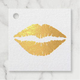 Gold Kiss Lips Geschenkanhänger