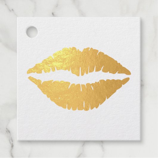 Gold Kiss Lips Geschenkanhänger (Vorderseite)