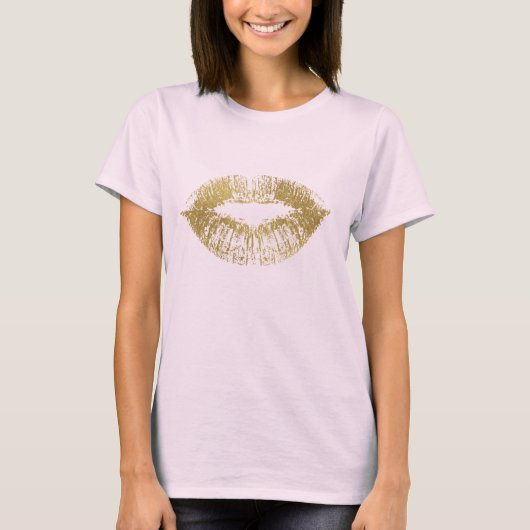 Gold Kiss Lips T-Shirt (Vorderseite)