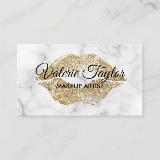 Gold Kiss Luxe Ernennung / Glitzer Trimm Terminkarte (Vorderseite)