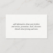 Gold Kiss Luxe Visitenkarte (Rückseite)