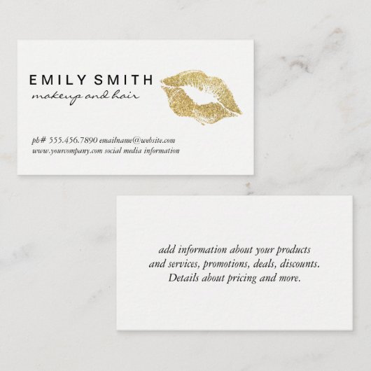 Gold Kiss Luxe Visitenkarte (Vorne/Hinten)