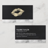 Gold Kiss Make up Marble Luxe Ernennung Terminkarte (Vorne/Hinten)
